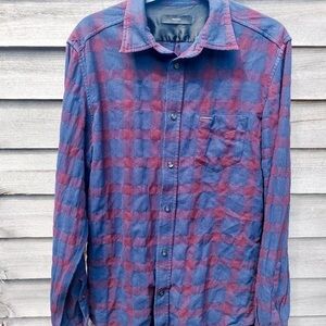 Primark Casual Button Down Shirt in Blue and Red Check